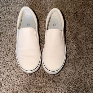 White Slip-On Sneakers